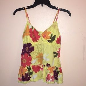 Yellow floral tank top